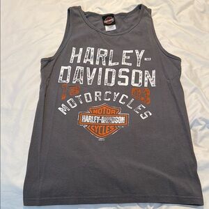 Harley-Davidson Charcoal Tank with Orange Accents